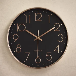20 cm Plastic Noiseless Hanging Clock Digital Dial Metal Frame Glass Mirror Wall clock for living room Study Wall Clock