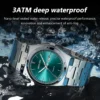 ORI Men Stainless Steel Waterproof Watch Fashion Business Date Week Function Luminous Quartz Watch