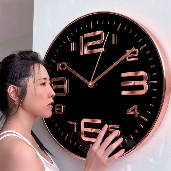 30 cm wall clock in rose gold living room home clock modern simple clock wall Nordic style creative 30 cm silent no decoration