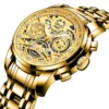 Men Waterproof Luminous Hollow Non mechanical Luxury Stainless Steel Original Watch Jam Tangan Rantai Lelaki