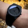 Men Casual Waterproof  Quartz Watch Plastic Strap Black Large Dial Sports Watch for Men Birthday Gift