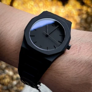 Men Casual Waterproof  Quartz Watch Plastic Strap Black Large Dial Sports Watch for Men Birthday Gift