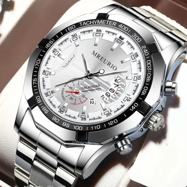 Men Luminous Sport Quartz Stainless Steel Watch Non Automatic Men Casual Business Watch Boyfriend Gift Jam Tangan Rantai Lelaki