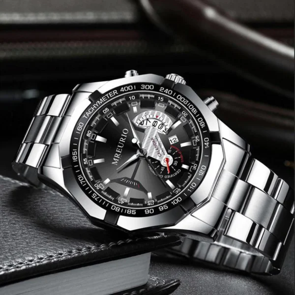 Men Luminous Sport Quartz Stainless Steel Watch Non Automatic Men Casual Business Watch Boyfriend Gift Jam Tangan Rantai Lelaki