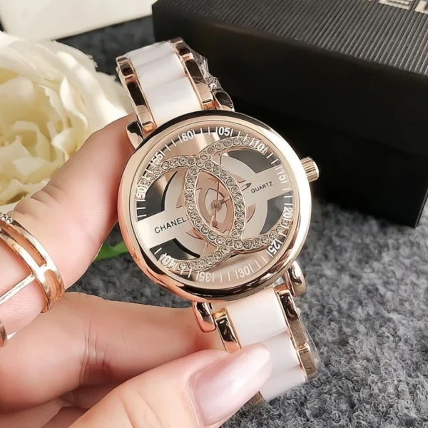 Women Hollow out Quartz Watch Classic Fashion Ladies Stainless Steel Ceramic Strap Watches