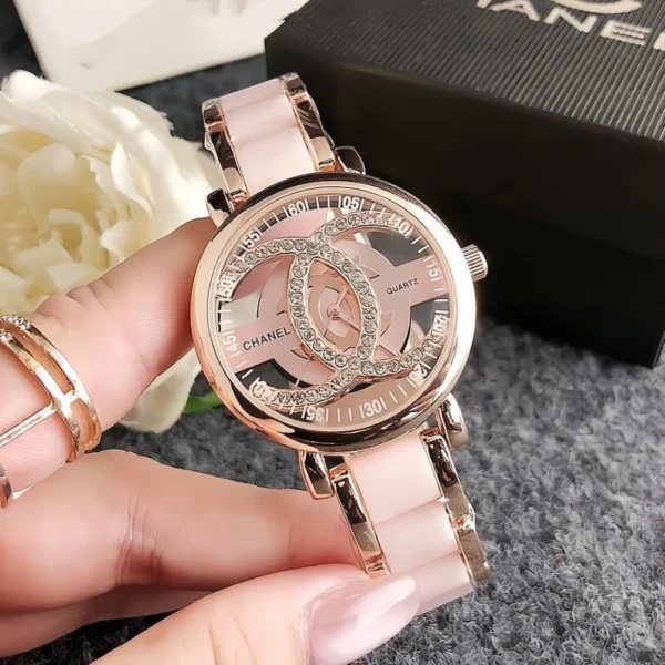 Women Hollow out Quartz Watch Classic Fashion Ladies Stainless Steel Ceramic Strap Watches