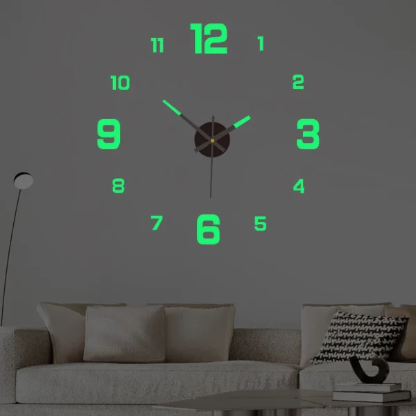 Creative digital luminous clock personalized home DIY wall clock no punching decorative wall sticker clock acrylic wall clock