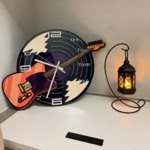 Fashion Creative Vintage Football Vinyl Record Wall Clock Bass Film Creative Wall Clock Living Room Decorative Ornament Clock Living Room Bedroom Clock