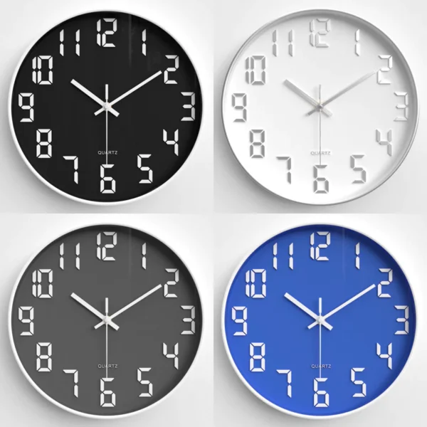 Household clock Living room wall clock Bedroom silent wall clock Modern simple round quartz clock 30 cm 30CM
