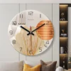 Simple light luxury tempered glass wall clock silent living room clock wall decoration clock
