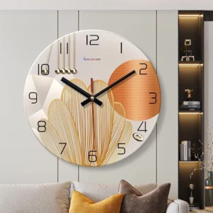 sg-11134201-820li-mny00aniobus24.webp Simple light luxury tempered glass wall clock silent living room clock wall decoration clock