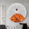 Simple light luxury tempered glass wall clock silent living room clock wall decoration clock