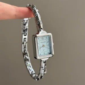 Women Business Waterproof Bracelet Watch Vintage Elegant Lady Square Dial Quartz Analog Watches
