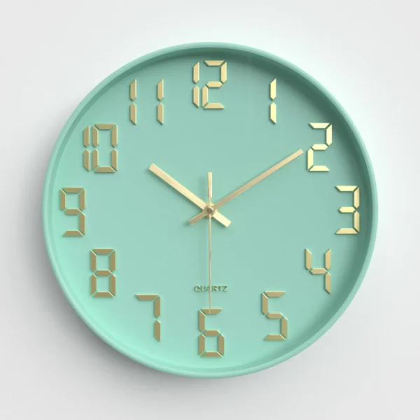 Household clock Living room wall clock Bedroom silent wall clock Modern simple round quartz clock 30 cm 30CM