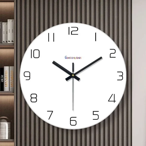 Simple light luxury tempered glass wall clock silent living room clock wall decoration clock