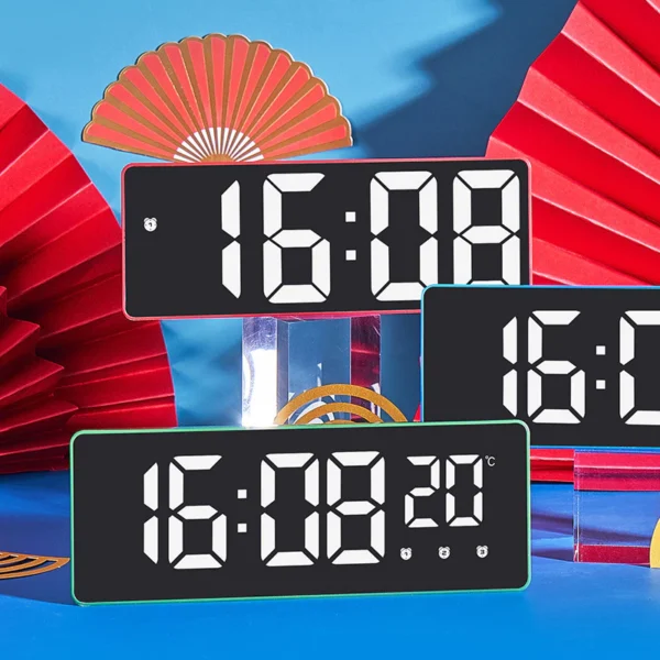Guochaofeng electronic clock Modern simple and fashionable alarm clock Student bedside clock Large screen font Dual purpose clock JX