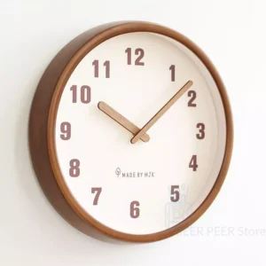 Simple Modern Home Solid Wood Wall Clock Living Room Silent Quartz Clock Jam Jam Dinding