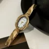 Women Baignoire Retro Waterproof Watch Stainless Steel Small Dial Bracelet Watch Birthday Gift