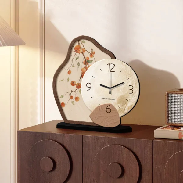 Medieval creative desk clock desktop clock pendulum desktop 2025  Chinese high end living room clock small ornament