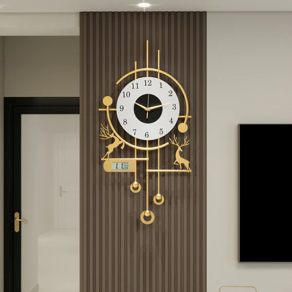 Clock wall clock living room 2025  creative atmosphere home wall clock Internet celebrity modern simple quartz clock lamp