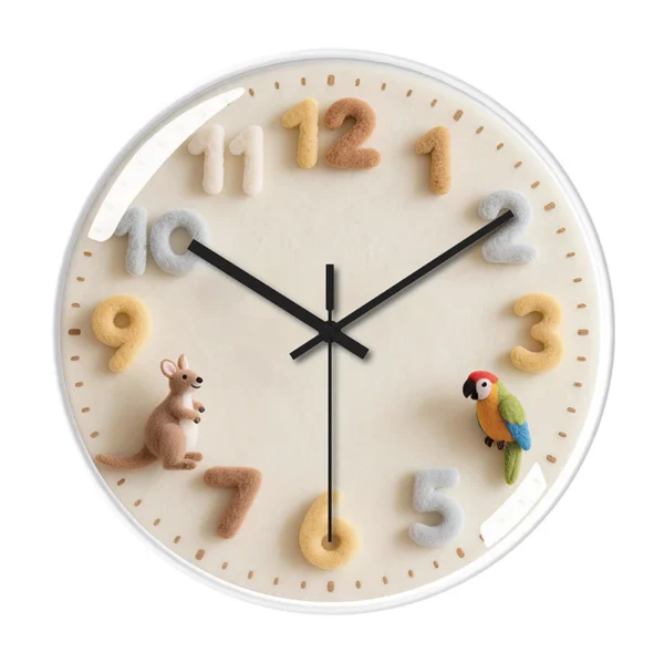 Creative cartoon wall clock  living room cream style household children s light luxury simple wall mounted clock wall mounted high end clock