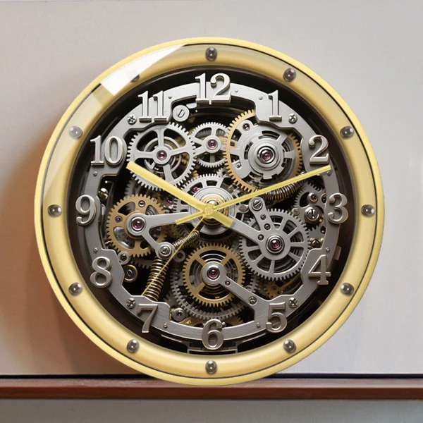 sg-11134201-825zt-mjvfghi99h517b.webp 25 cm European retro clock mechanical wall clock living room home fashion gear high end light luxury clock wall decorative painting