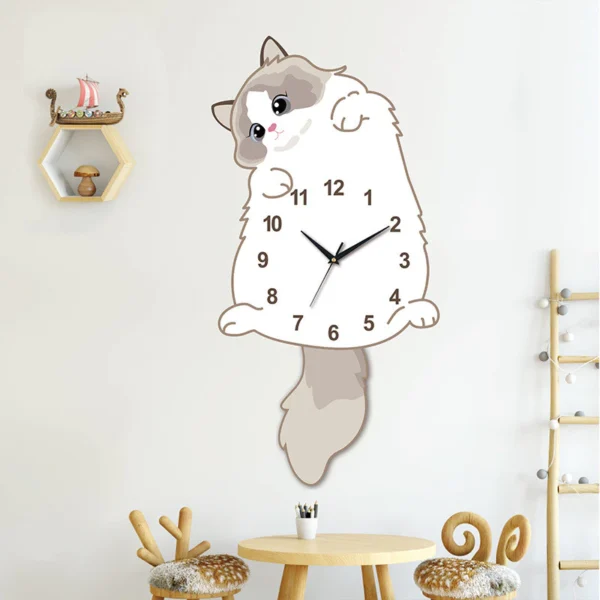 sg-11134201-825zx-mlervtgplrls9c.webp Cute Ragdoll cat simple swing clock cartoon living room home decoration creative clock wall mute