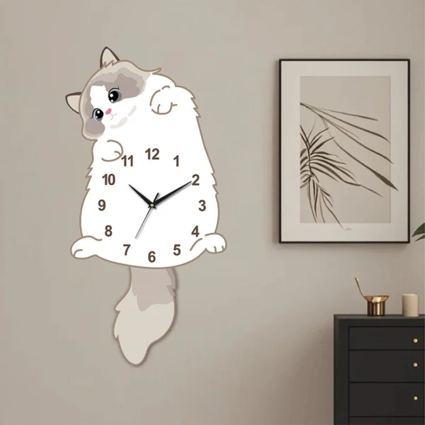 sg-11134201-8260r-mlervsd9iz9re6.webp Cute Ragdoll cat simple swing clock cartoon living room home decoration creative clock wall mute