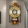 Chinese light luxury wall clock living room home fashion clock with calendar LED display