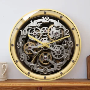 25 cm European retro clock mechanical wall clock living room home fashion  gear high end light luxury clock wall decorative painting
